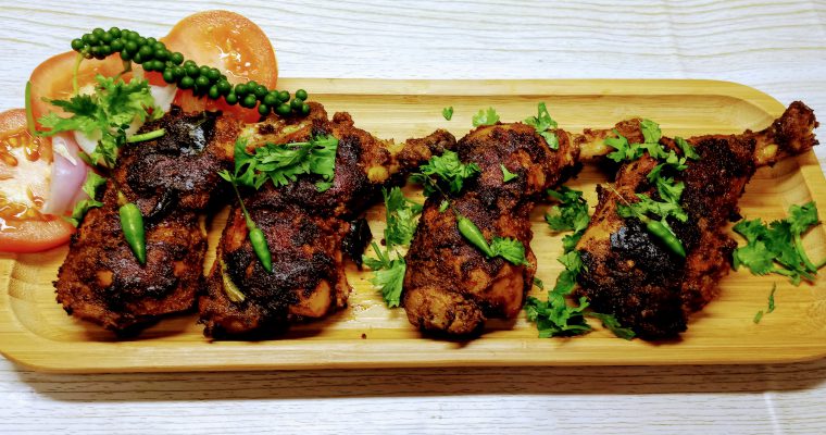 Chicken fry with green peppercorns and birds eye Chilli ( Pacha kurumulaku Kandhari chicken fry)