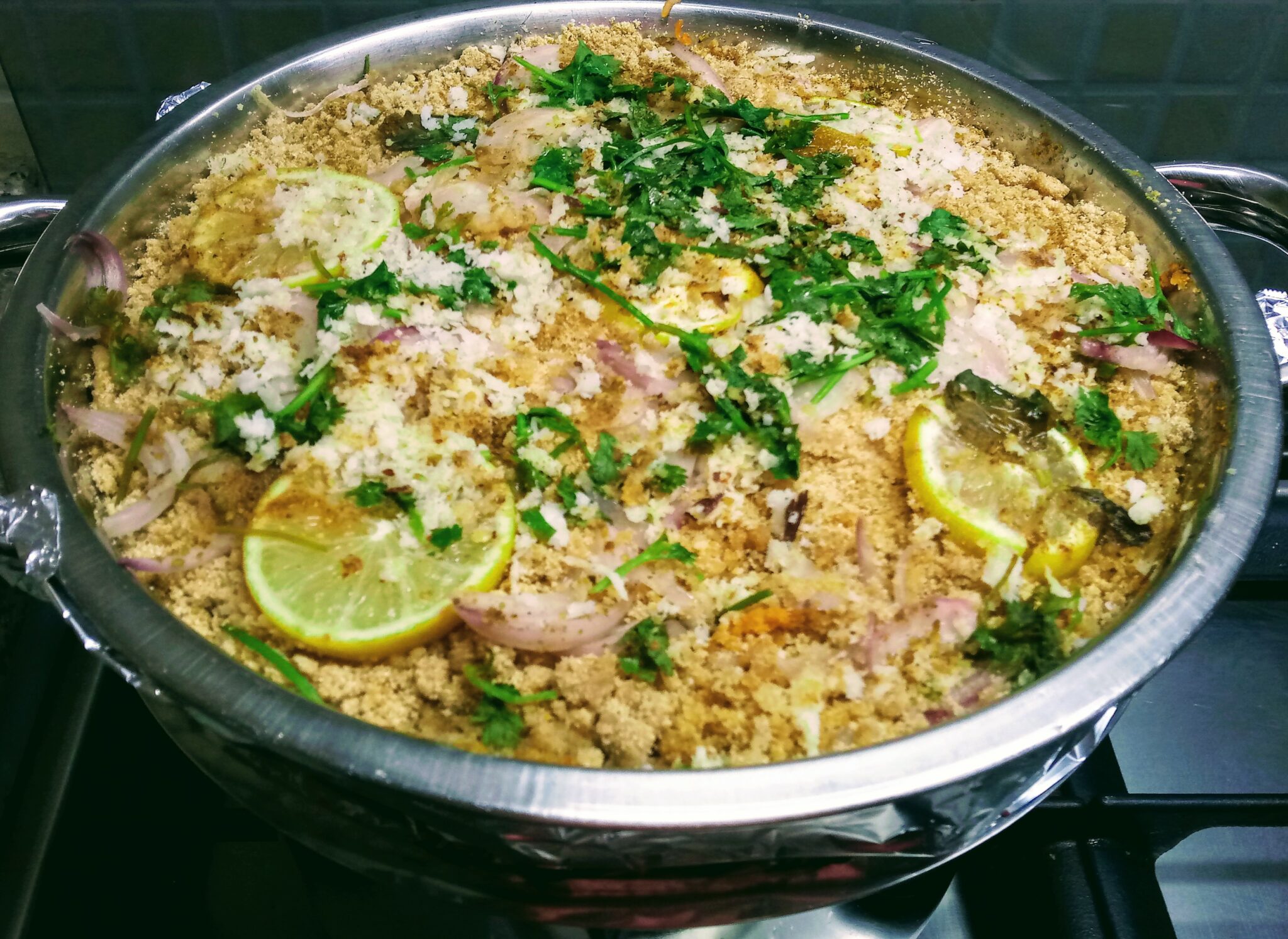 Puttu chicken dum biriyani | Steamed rice flour chicken dum biriyani